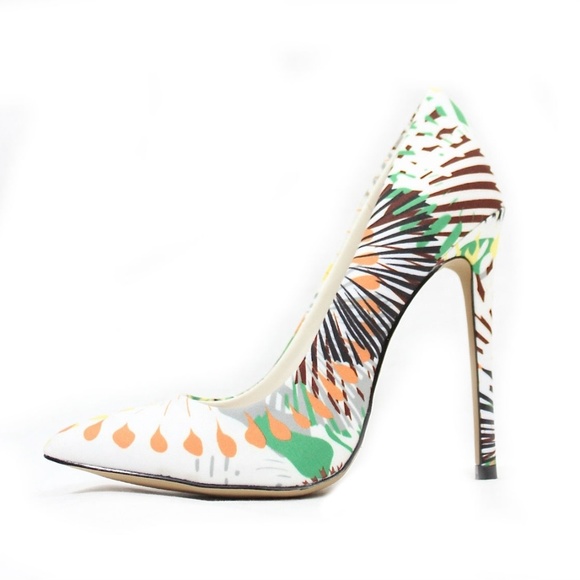 Shoe Republic LA Shoes - Pointy Toe Multi Colored Stiletto High Heel Pumps